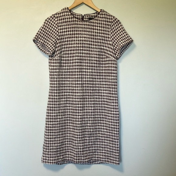 Ann Taylor Classic Brown and White Houndstooth Dress - Picture 1 of 5